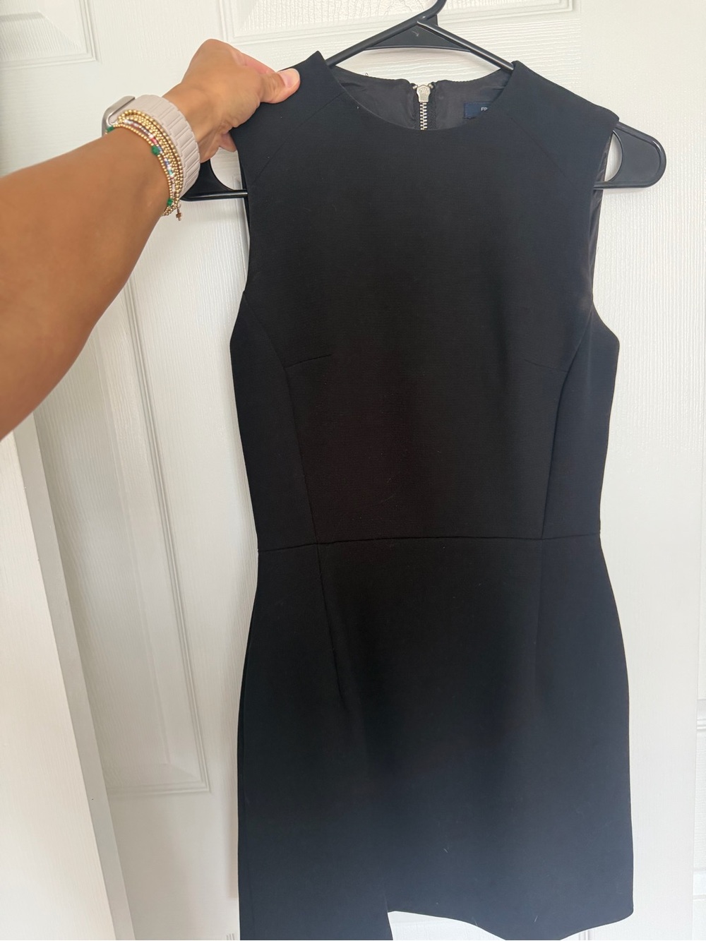 French Connection Black Sleeveless Mini Sheath Dress